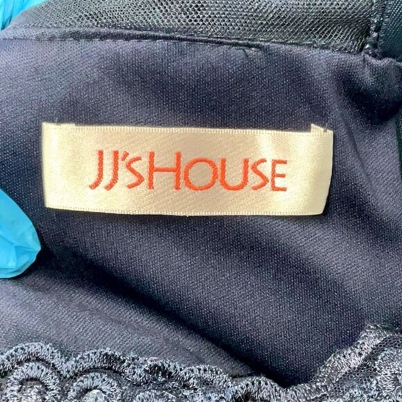 NWT JJ’s House Sheath Lace Sequin Long Sleeve Midi Dress in Dark Navy | 6 - Picture 8 of 8